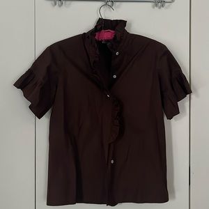 Mille Vanessa Top chocolate brown cotton